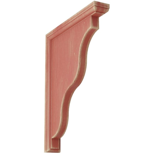 Ekena Millwork 1 1/2"W x 9"D x 11"H Hamilton Traditional Wood Vintage Decor Bracket, Salvage Red BKTWD01X09X11HARD - main